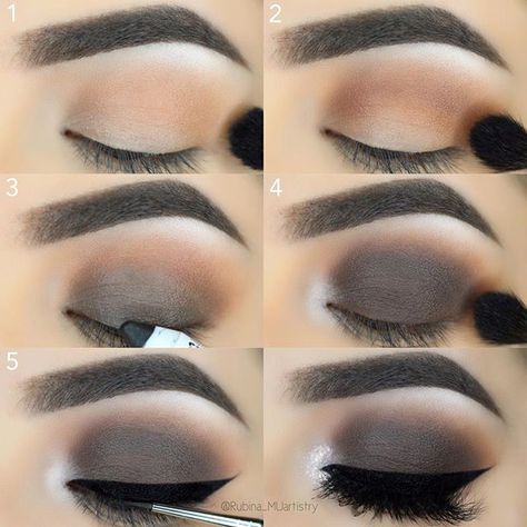 Pinterest: @HerGuide Brown Eyeshadow Looks, Grey Eyeshadow, Eye Makeup Styles, Eye Makeup Steps, Brown Makeup, Brown Eyeshadow, Eye Shadows, Eye Makeup Tips, Eyeshadow Tutorial