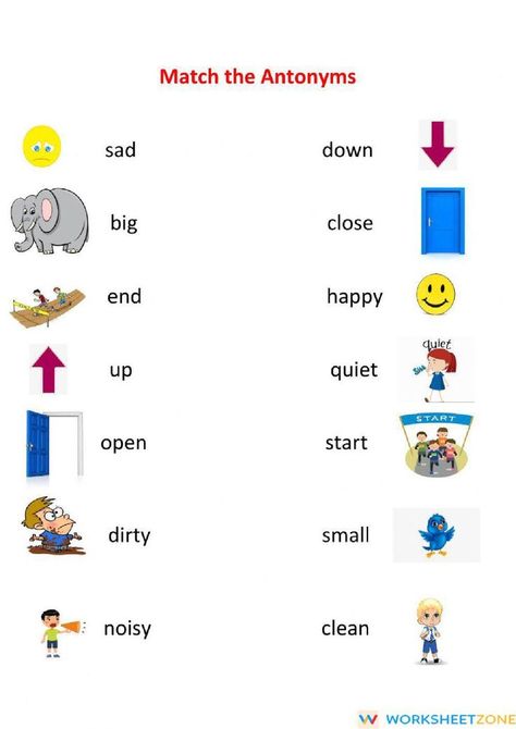 Opposite Words For Kids, Antonyms Activities, Opposites Worksheet, Antonyms Worksheet, Worksheets For Class 1, Kids Handwriting Practice, Printable Alphabet Worksheets, English Grammar For Kids, Alphabet Worksheets Kindergarten