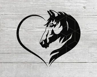 Horses Svg - Etsy Canada Horse Svg, Free Horses, Horse Heart, Horse Silhouette, Animal Svg, Cricut Png, Vector Cut Files, Love Svg, Vector Cut