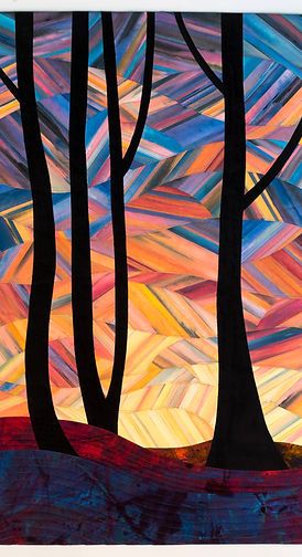 Gloria Loughman - Quilt Artist | Workshops Santa Fe Design, Art Genres, Madeline Island, Abstract Art Quilt, Basic Design Principles, Tree Quilts, Island School, Landscape Art Quilts, Artist Workshop