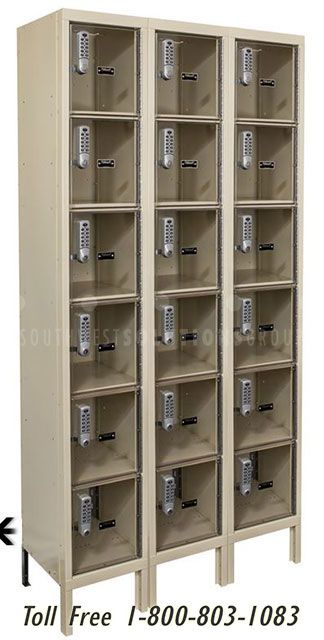 Steel Day Use Lockers with Clear Glass Door and Keyless Lock Keyless Locks, Fume Hood, Locker Cabinet, Door Locker, Cabinet Glass, Steel Locker, Art Shelves, Electronic Lock, Office Cabinets