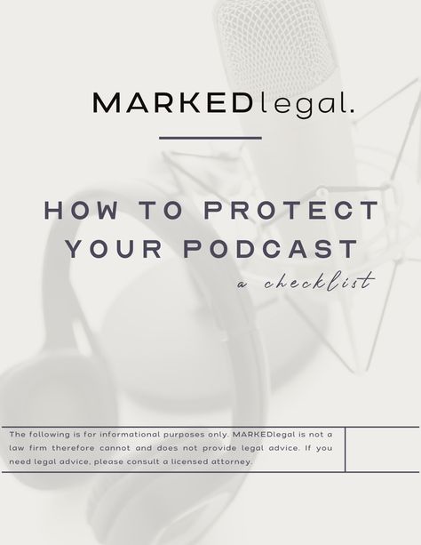 There's more to podcasting than finding the right microphone. Here's a checklist of the legal issues to consider for you launch your #podcast #trademark #copyright #contract Launching A Podcast, Podcast Equipment Checklist, Starting A Podcast Checklist, Podcast 101, Job Hacks, Urban Flora, Podcast Ideas, Podcasting Tips, Podcast Setup