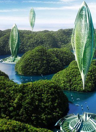 Futuristic holiday resorts Vincent Callebaut, Eco City, Future Buildings, Sci Fi City, Eco Architecture, Sci Fi Design, Green Architecture, Fantasy Places, Futuristic City