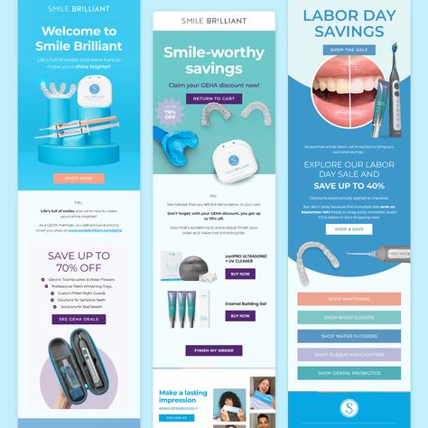 SMILE BRILLIANT - Newsletter Design on Behance Health Newsletter Design, Email Marketing Newsletter Design, Email Newsletter Inspiration, Email Marketing Template Design, Email Layout, Health Newsletter, Email Marketing Inspiration, Newsletter Inspiration, Email Marketing Template