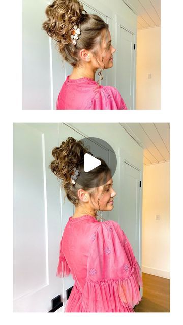 Apostolic Hairstyles Easy, Apostolic Hairstyles, Pentecostal Hairstyles, Curly Bun, Top Bun, The Bun, Easy Bun, In The Zone, The Zone