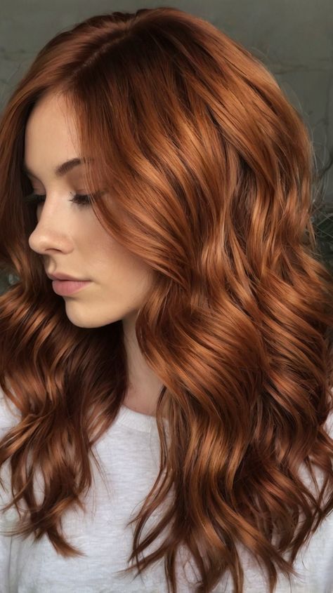 Elegant 39 Copper Hair Color Ideas Ideas for Copper Cinnamon Waves 🌈 Cinnamon Copper Hair, Dimensional Copper Hair, Dimensional Copper, Copper Blonde Balayage, Dream Hairstyles, Copper Hair Color Ideas, Lasting Curls, Copper Blonde, Long Lasting Curls