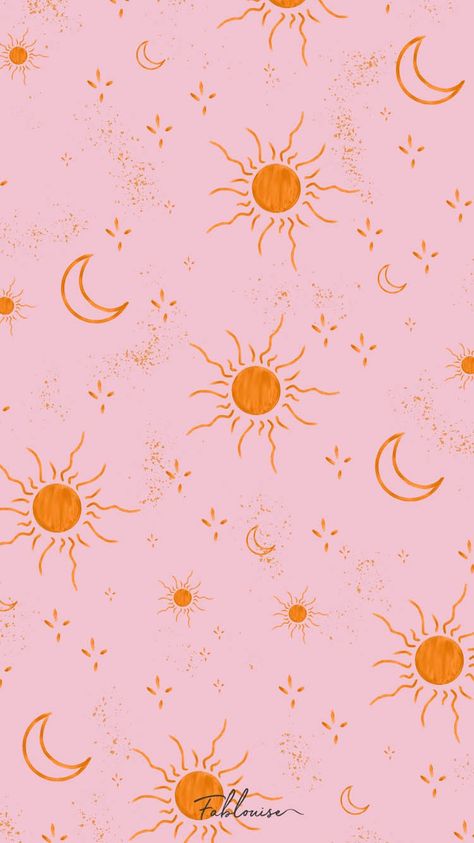 Sun Moon Stars Wallpaper Laptop, Pink Sun And Moon Wallpaper, May Phone Background, Sun And Moon Wallpaper Iphone, Pink Sun Wallpaper, Hippie Background Iphone, Cute Iphone Background Wallpapers, Fablouise Wallpaper, Whimsical Wallpaper Iphone