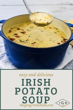 Slow Cooker Irish Potato Soup, Scottish Potato Soup, Irish Meals Easy, Irish Potato Soup Crock Pot, Irish Baked Potatoes, Potato Soup Ideas, Pinwill Recipes, Irish Potato Soup Recipes, English Soup Recipes