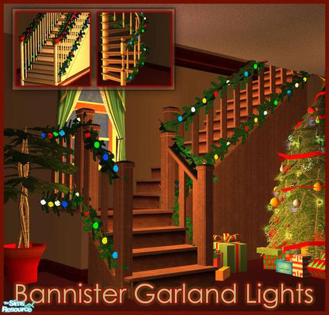 sim_man123's Bannister Garland Lights Sims 4 Cc Outdoor Christmas Decor, Sims 4 Christmas Lights Cc, Holiday Sims 4 Cc, Sims 4 Garland Cc, Sims 4 Christmas Decor Cc, Sims 4 Christmas Decor, Sims4 Christmas Cc, Sims Christmas Cc, Ts4 Christmas Cc