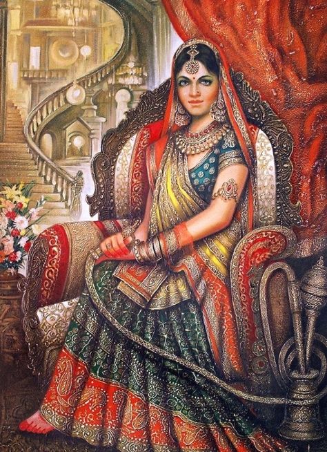 Rani Padmini, Rajasthani Painting, Indian Women Painting, Indian Art Gallery, Indian Painting, Indian Woman, Indian Paintings, Indian Art Paintings, Krishna Art