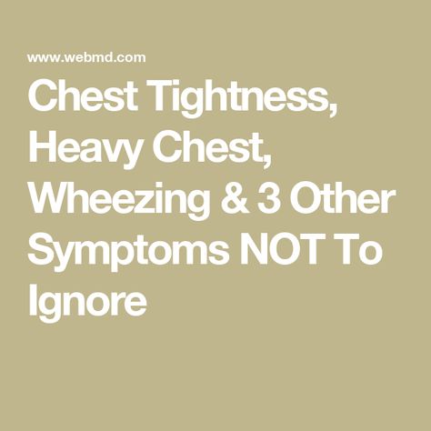 Chest Tightness, Heavy Chest, Wheezing & 3 Other Symptoms NOT To Ignore Chest Tightness, Diy Hair Care, Warning Signs, Big Deal, Disease, Signs, Health, Diy Haircare