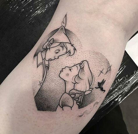 Disney Channel Tattoo, Peter Losing Wendy Tattoo, Peter Pan Tattoo, Disney Inspired Tattoos, Flower Wrist Tattoos, Disney Tattoo, Celtic Tattoos, Baby Tattoos, Symbolic Tattoos