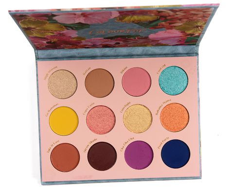 ColourPop Cabana Club 12-Pan Pressed Powder Shadow Palette ($18.00 for 0.36 oz.) is a new, limited edition 12-pan palette that featured a mix of warmer neutrals and multiple pops of color. It definitely gave me beach/tropical vibes! I believe this will eventually launch at ColourPop, too. The quality was consistent with ColourPop's eyeshadows generally--some powderiness with the mattes, a few shimmers apply better with a fingertip, but they were pretty easy to work with and lasted around eight h Colourpop Blush, Colourpop Palette, Colourpop Eyeshadow Palette, Colourpop Super Shock, Colourpop Eyeshadow, Colourpop Makeup, Colourpop Cosmetics, Cool Undertones, Eyeshadow Pallets