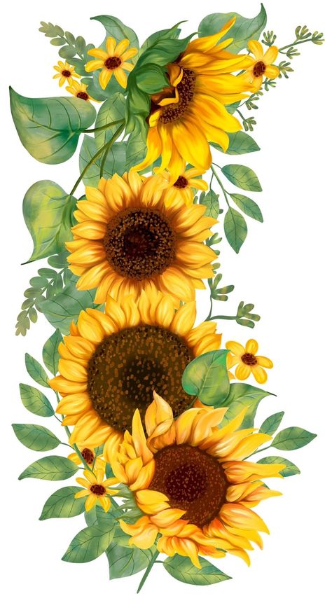 Pola Stensil, Glass Bottle Art, Easy Acrylic Painting Ideas, Sunflower Images, Sunflower Drawing, Sunflower Clipart, Sunflowers And Daisies, Acrylic Painting Ideas, Easy Acrylic Painting