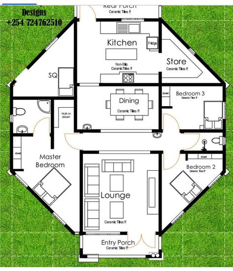 Roundavel Houses Plans, Rondavel House Designs, Hexagon House Plans, Drawing House Plans, Round House Plans, Octagon House, Thatched House, Affordable House Plans, House Roof Design