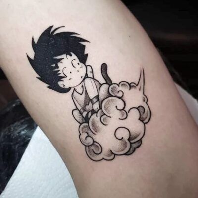 Cartoon Tattoo Ideas, Dbz Tattoo, Animated Shows, Character Tattoos, Rose Shoulder Tattoo, Z Tattoo, Cartoon Tattoo, Dragon Ball Tattoo, Cloud Tattoo