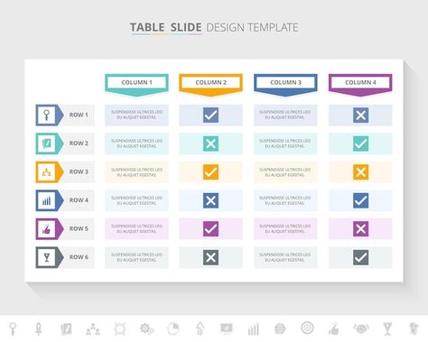 Vector table infographic template | Premium Vector #Freepik #vector #workflow #process #infographic-presentation #inforgraphic-icon Table Graphic Design Layout, Infographic Tables, Table Infographic Design, Table Infographic, Table Template, Infographic Presentation, Process Infographic, Infographic Template, Graphic Design Layouts