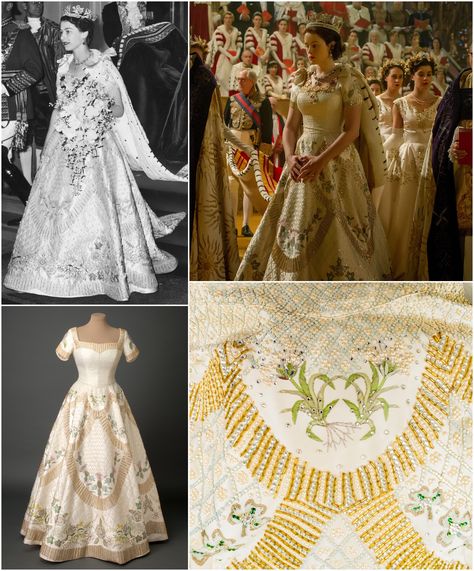 Queen Elizabeth Ii Coronation Dress, Queen Elizabeth Coronation, Queen Elizabeth Dresses, Royal Coronation Gown, Coronation Dress Gowns, Historical Wedding Dresses, Queen's Coronation, Coronation Gown, Coronation Robes