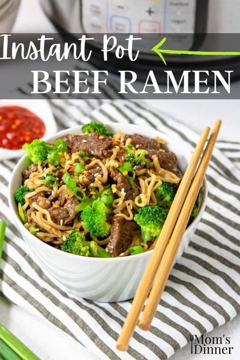 Asian Inspired Dinner, Beef And Broccoli Ramen, Beef Ramen Recipe, Broccoli Ramen, Chicken Ramen Recipe, Ramen Dinner, Beef Ramen, Steak And Broccoli, Ramen Recipe