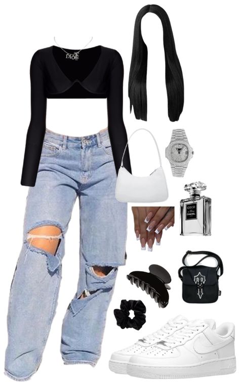 I love outfit ideas | Outfit To Wear With Air Forces, What To Wear With Air Force 1 Outfit, Outfit Ideas Air Force 1, Airforce 1 Outfit, Air Force 1 Outfit, Outfits To Wear, Simple Trendy Outfits, Outfit Maker, Cute Everyday Outfits