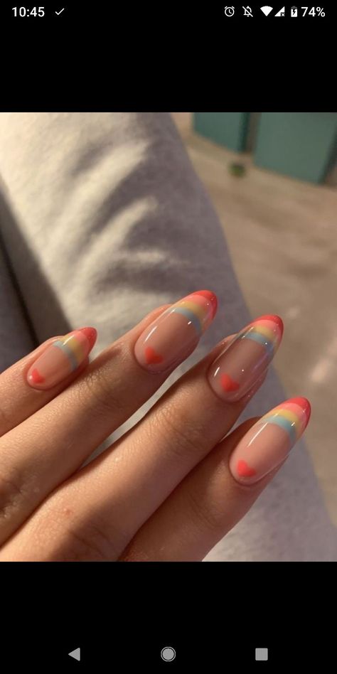 Rainbow Tips, Neutral Nail Art, Pride Nails, Beauty Hacks Nails, Nail Art For Beginners, Airbrush App, Unicorn Nails, Minimalist Nail Art, Colorful Nails