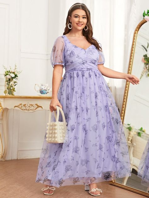 Lavender Dress Casual, Vestido Color Lila, Lilac Purple Dress, Violet Gown, Purple Dress Casual, Ruched Mesh Dress, Bridgerton Ball, Bridgerton Vibes, Easter Dresses For Women