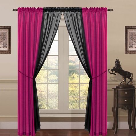 tans drapes Black And Pink Curtains, Red And Black Curtains, Red Curtains Living Room, Grey And Red Living Room, Red Living, Living Room Drapes, Romantic Room, Pink Curtains, Red Panels