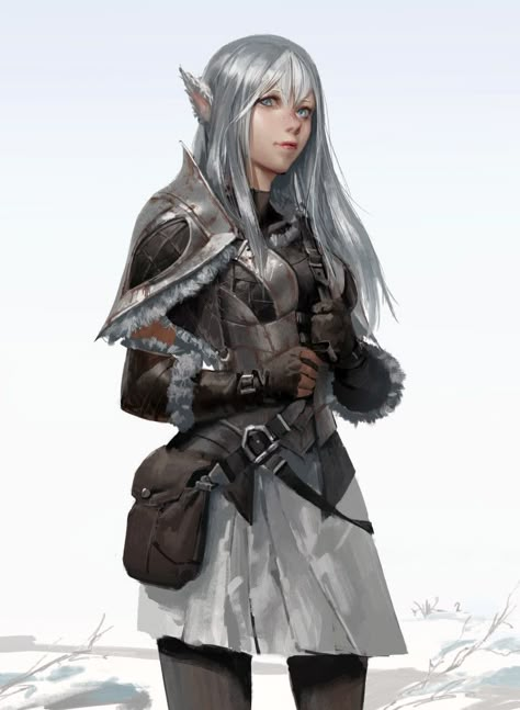 Traveler, YOUNG IL  CHOI on ArtStation at https://www.artstation.com/artwork/rqKEa Snow Elf, Dnd Elves, Elf Characters, Elves Fantasy, Female Elf, Online Comics, 다크 판타지, Dungeons And Dragons Characters, Big Hero 6