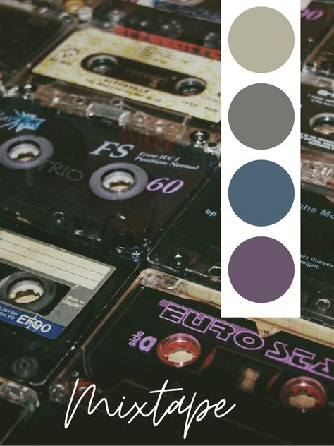 Mixtape, color palette, photography inspo, wedding color palette, color theory Band Color Palette, Music Color Palette, Whiplash Color Palette, Rock Color Palette, Rock Music Color Palette, Album Cover Color Palette, Rock Concert, Wedding Color Palette, Mixtape