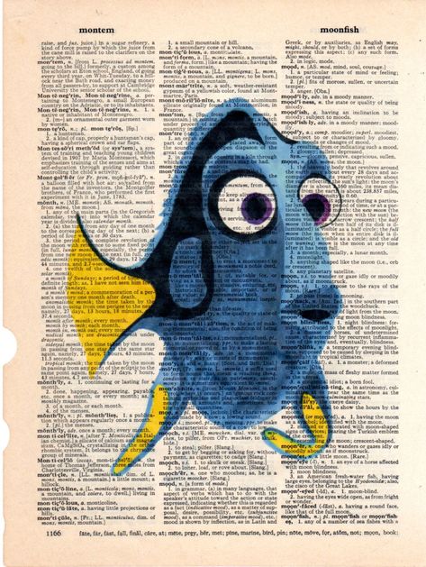 Nemo Drawing, Pictures For Journaling, Dory From Finding Nemo, Music Pages, Music Notes Art, Domino Art, Dictionary Book, Art Newspaper, Book Page Art