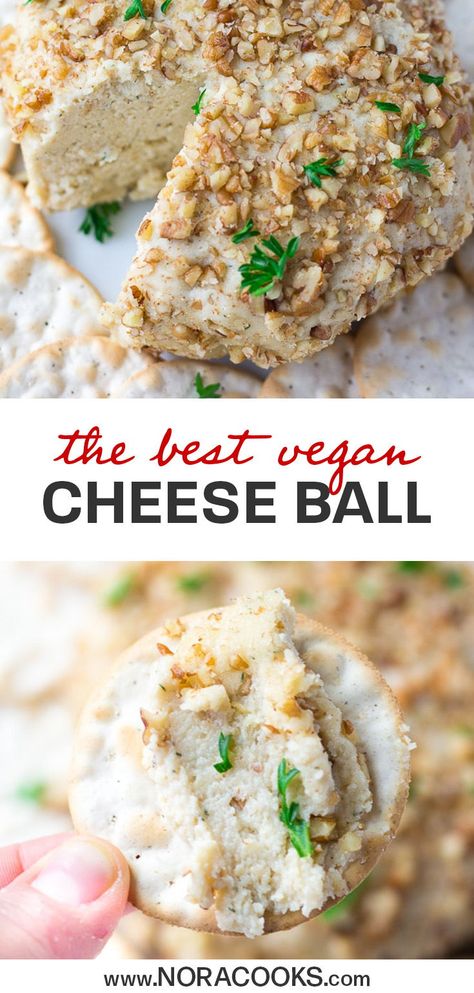 Party Food Vegan, Vegan Cheese Ball, Best Vegan Cheese, Vegan Cheese Recipes, Vegan Party Food, Vegan Christmas Recipes, Cheese Ball Recipes, Food Vegan, Vegan Thanksgiving