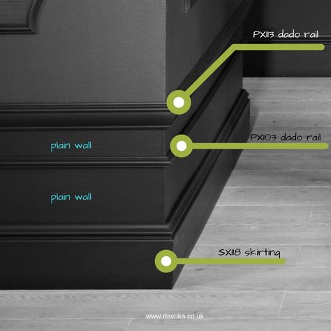 Koti Diy, Wainscoting Styles, Dado Rail, Skirting Boards, 아파트 ��인테리어, Wall Trim, One Colour, Wall Molding, Wood Trim