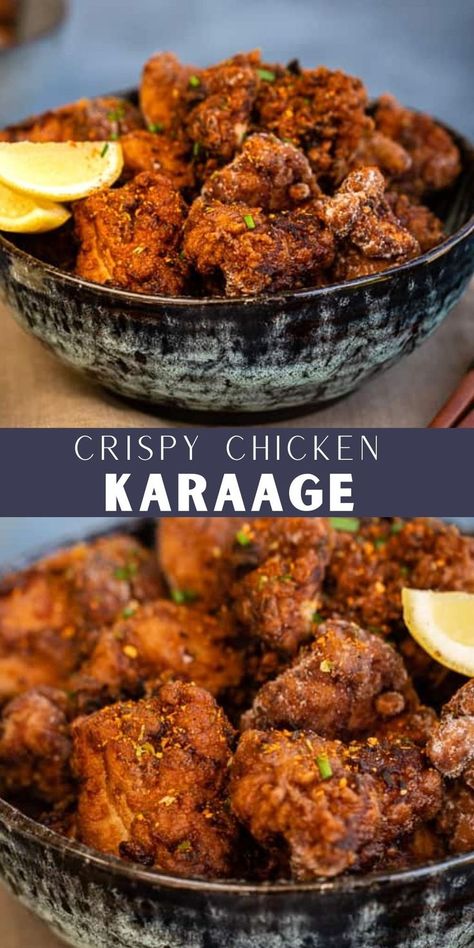 Chicken Karaage Recipe, Chicken Karaage, Japanese Fried Chicken, Duck Recipes, Fried Chicken Recipes, Chicken Dishes Recipes, Chicken Wing Recipes, Asian Cooking, Crispy Chicken