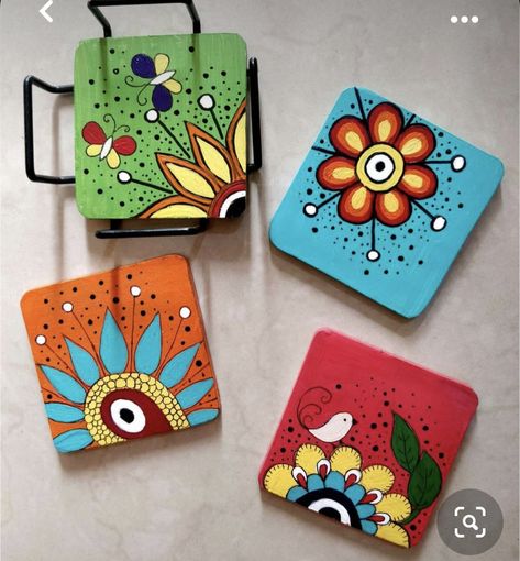 Painted Coasters, Easter Board, Owl Quilt, Easter Centerpiece, Coaster Art, Posca Marker, Ideas For Easter Decorations, Soyut Sanat Tabloları, Ideas For Easter