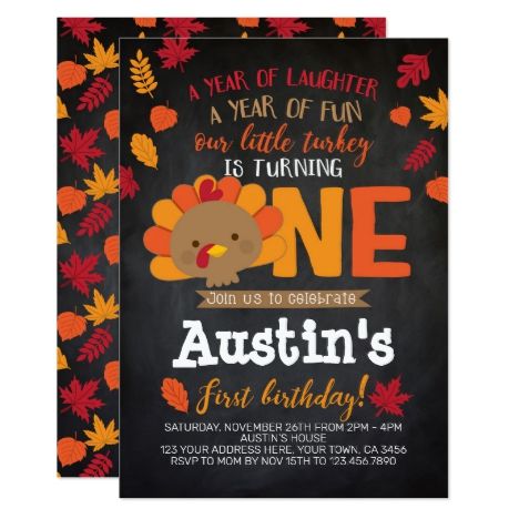 Turkey First Birthday, 1st Birthday Boy, Fall Birthday Parties, Baby Boy 1st Birthday Party, Thanksgiving Invitation, 1st Birthday Invitation, Baby Boy 1st Birthday, Baby Boy Birthday, Fall Birthday