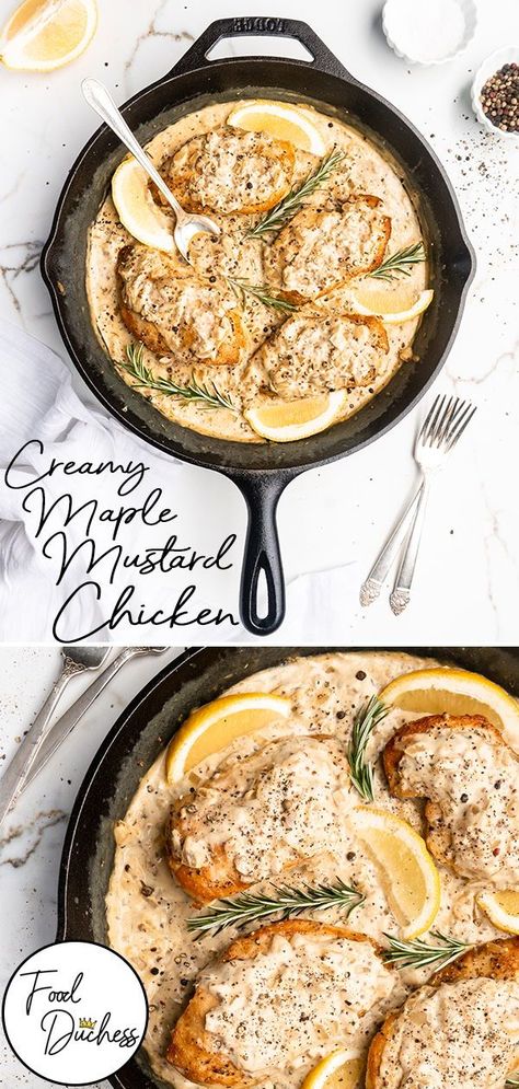 Mustard Palette, Maple Mustard Chicken, Mustard Chicken Breast, Maple Chicken, Cream Sauce For Chicken, Creamy Mustard Sauce, Maple Mustard, Pan Sauce, Weekend Dinner