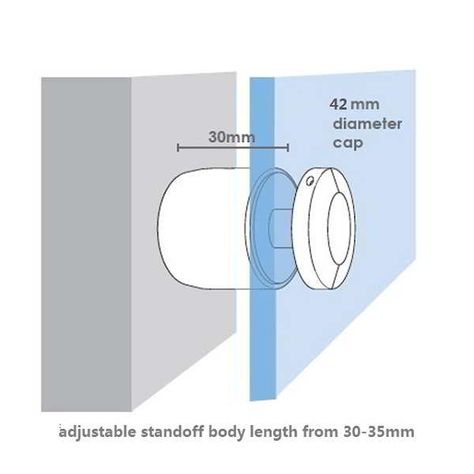 42mm Diameter Adjustable Stainless Steel Glass Standoff  For Glass Railing, easy adjusting glass in a level, please contact China railing hardware supplier-Demax Arch L Shaped Stairs, Glass Staircase Railing, Glass Railing Stairs, Glass Handrail, Frameless Glass Balustrade, Staircase Design Modern, Window Architecture, Wall Railing, Door Handle Design