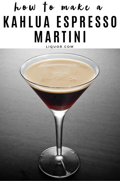 Kahlua Espresso Martini, Kahlua Martini Recipes, Expresso Martini Recipe Kahlua, Espresso Martini With Kahlua, Espresso Vodka Drinks, Chocolate Martini Recipe With Kahlua, Martini With Kahlua, Espresso Martini Recipe Kahlua, Kahlua Martini