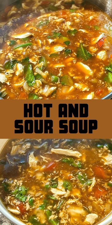 Warm up with a bowl of Authentic Hot and Sour Soup! 🍜🔥 Packed with tangy, spicy flavors and loaded with fresh ingredients, this recipe is a must-try for soup lovers. Ready in 30 minutes, it’s the perfect dish for cozy nights. #HotAndSourSoup #ComfortFood #EasySoupRecipe #AsianRecipes ❤️ Get the full recipe now and taste the magic! Gluten Free Hot And Sour Soup, Hot And Sour Cabbage Soup, Spicy Soup Recipes Easy, Chinese Pork Soup, Authentic Hot And Sour Soup, Hot N Sour Soup Recipe, Chinese Hot And Sour Soup, Spicy Wonton Soup Recipe, Hot And Sour Soup Recipe Authentic