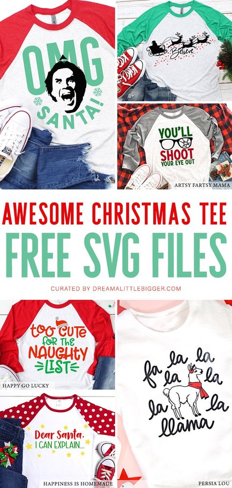 Free Christmas SVG Files Perfect for a Christmas Tee  ⋆ Dream a Little Bigger Free Christmas Svg Files, Nightmare Before Christmas Font, Christmas Fonts Alphabet, Free Christmas Svg, Christmas Fonts Free, Cricut Svg Files Free, Cricut Christmas Ideas, Holiday Fonts, Christmas Shirt Svg