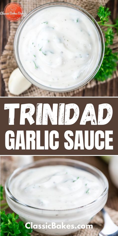 Trinidadian Recipes, Trinidad Recipes, Garlic Sauce Recipe, Carribean Food, Trini Food, Caribbean Cuisine, Gravy Sauce, Island Food, Savory Sauce