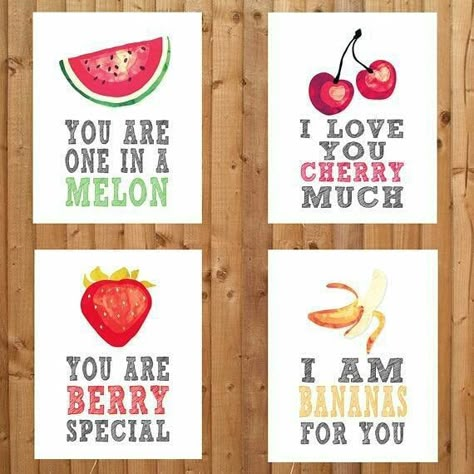 I'm bananas for you ! #healthylifestyle #HealthyFood #akwawellness #fruit http://www.akwa.be/prive-wellness-akwa-instagram/mobile/ Fruit Puns, Sharpie Mugs, Fruit Prints, Punny Cards, Food Puns, One In A Melon, My Funny Valentine, Theme Wall, Cadeau Diy