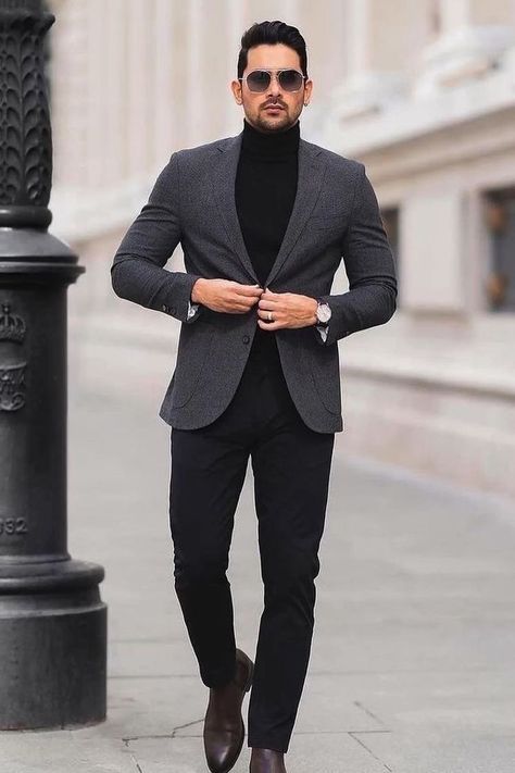 Men Vest Outfits, Semi Casual Outfit, Stylish Mens Suits, Blazer Outfits Men, Mens Smart Casual Outfits, Formal Men Outfit, Mens Fashion Blazer, Smart Casual Men, Trendy Jackets