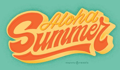 Summer Retro, Summer Text, Retro Words, Retro Title Design, Summer Lettering, Summer Typography Design, Summer Text Design, Summer Fonts, 90s Inspired Logo Print T-shirt For Summer