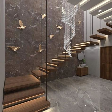 Wall Decoration Ideas ✨️ #wall #wallart #walldecor #walldesign #walldecorationideas #walldecoration #walldecorations #walldecorationforlivingroom #homedesignsdworld #jaspritbumrah #indvpak #asmrsatisfying #sustainability Staircase Wall Design Modern, Duplex Stairs, Stair Wall Design, Stairs Railing Design, Stairs Wall Design, Nidhi Singh, Staircase Wall Design, Railings Stairs, Indian Living Room Design