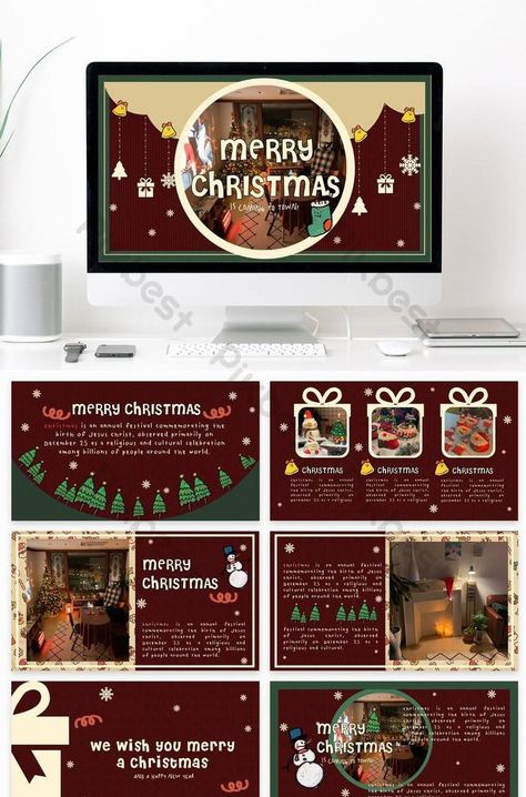 Christmas Powerpoint Template, Best Presentation Templates, Christmas Template, Presentation Slides Design, Powerpoint Slide Designs, Powerpoint Free, Presentation Backgrounds, Christmas Layouts, Background Powerpoint