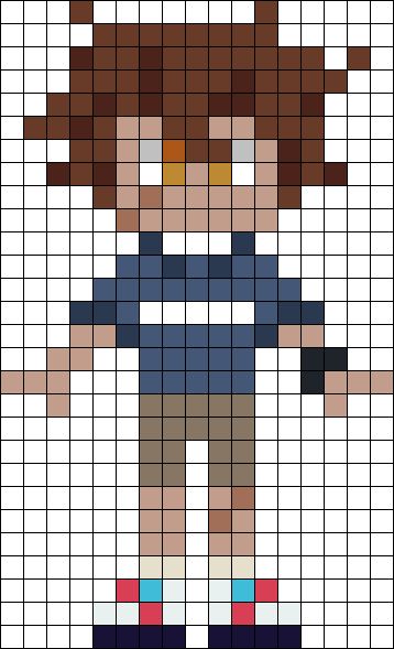 Fnaf Sewing Patterns, Fnaf Fuse Beads, Fnaf Perler Beads Pattern, Fnaf Perler Beads, Pixel Art Fnaf, Fnaf Pixel Art, Melts Beads, Gregory Fnaf, Art Fnaf