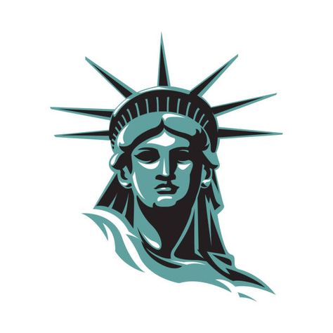 Statue Of Liberty Drawing, Statue Of Liberty Tattoo, Liberty Logo, Liberty Tattoo, New York Tattoo, Patriotic Pictures, Line Art Flowers, Patriotic Art, The Statue Of Liberty