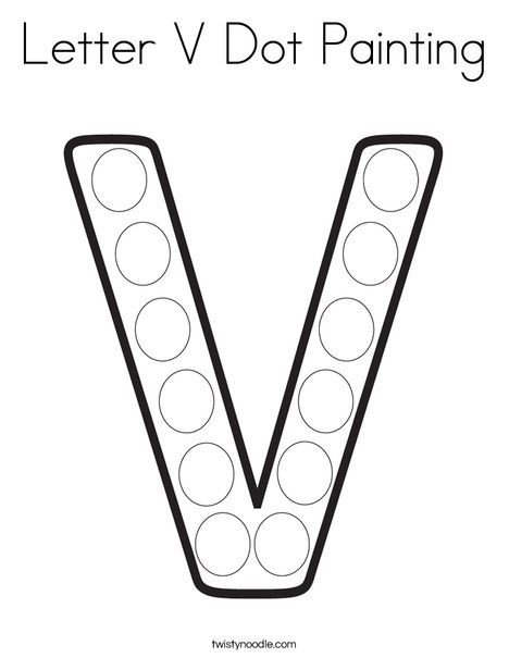 Letter V Dot Painting Coloring Page - Twisty Noodle Letter V Preschool Crafts, Letter Dot Painting, V Is For, Letter A Dot Painting, Letter V Crafts For Preschoolers, Letter V Preschool, Letter V Dot Painting, Letter V Coloring Page, Letter V Crafts