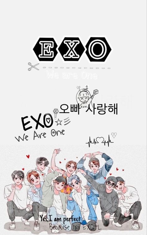 Exo We Are One Wallpaper, Exo Chibi Wallpaper, Exo Fanart Wallpaper, Exo Cute Wallpaper, Exo Logo Wallpapers, Exo Baekyeol, Exo Background Wallpapers, Exo Cartoon, Exo For Life